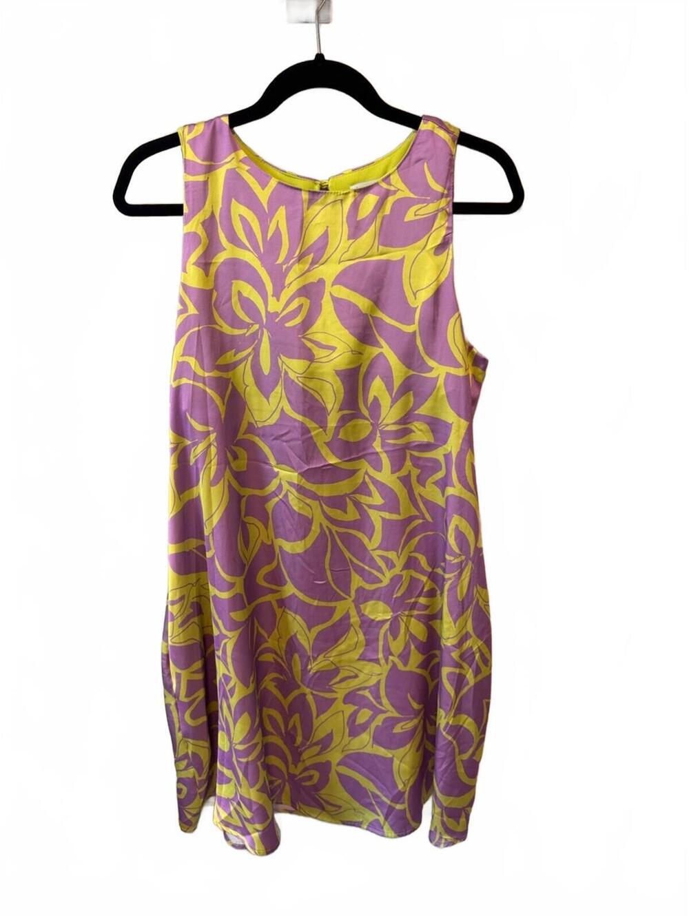 Nicole Miller | New York Shift Dress | Purple & Yellow Floral Print | Size M